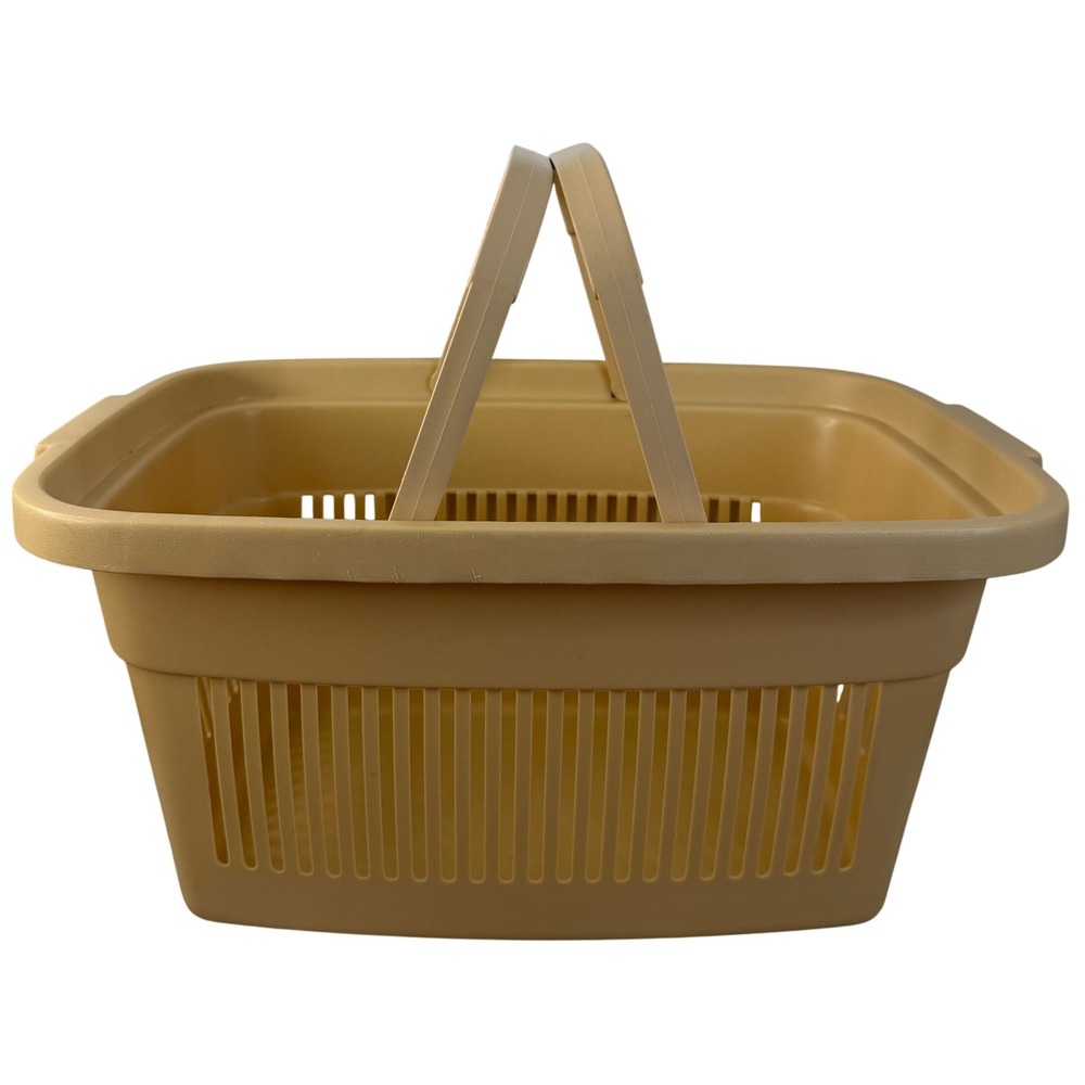 Vintage Rubbermaid 18" Shopping Basket Carrying‎ Handles Almond 2686